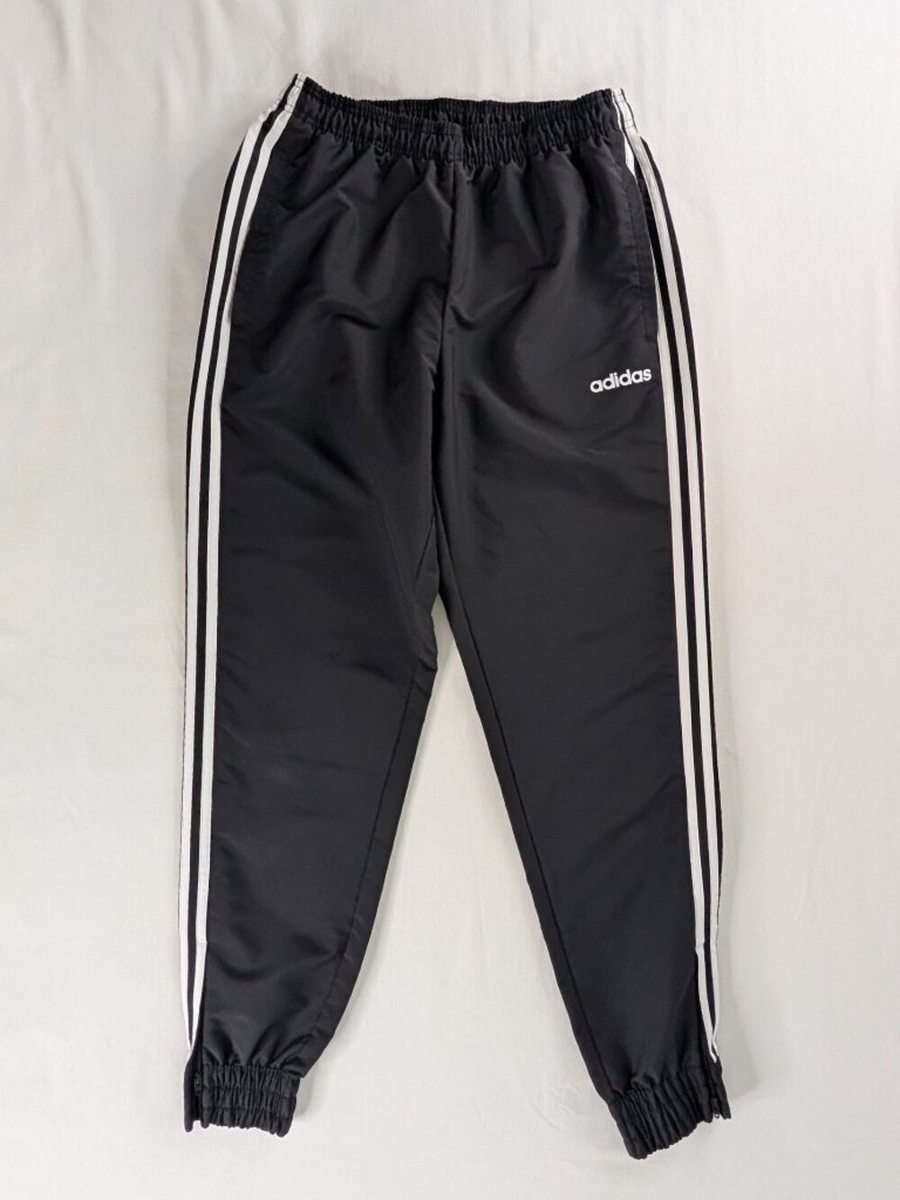 Adidas Black White Stripe Side Stretch Ankle Zipper Windbreaker Track Pants Gorp